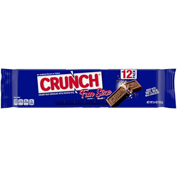 Crunch Chocolate Bars, Fun Size, 5.4 oz, (12 Count) - Walmart.com ...