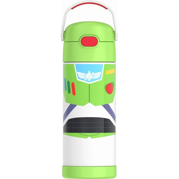 Thermos Stainless Steel Vacuum Insulated FUNtainer Bottle with Covered Straw, Dishwasher Safe, Leak-Proof, Toy Story Buzz, 14oz