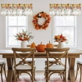 thumbnail image 5 of Autumn Orange Valances for Windows, 54 x 18in, Green Eucalyptus Leaves Sunflower Thanksgiving Rod Pocket Kitchen Valance Curtain Light Filtering Window Treatments for Living Room Bedroom, 1 Panel, 5 of 7