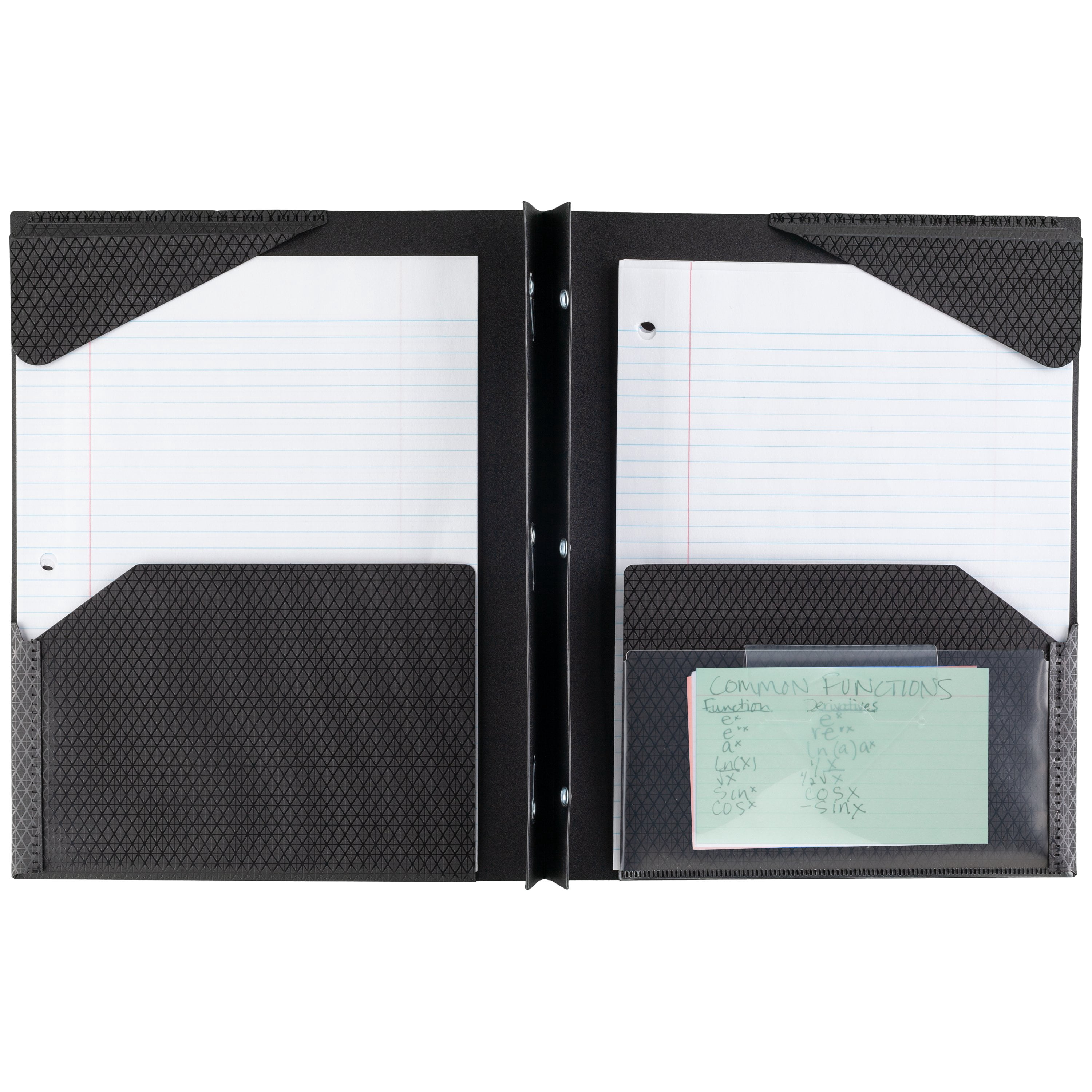 Five Star Stay-Put Pocket & Prong Folder, Black (34607)