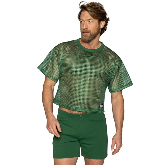 Bike Athletic Unisex Short Sleeve Practice Jersey, Soft Lightweight Performance Fabric Crop Top, Loose Fit Athletic | Green