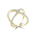 thumbnail image 4 of JewelersClub 14K Gold Plated Silver Criss Cross Ring – 0.15 Carat White Diamond Ring with 14K Gold Plated Silver X Ring – Real Diamond Criscross Ring with Hypoallergenic 14K Gold Plated Silver Ring, 4 of 4