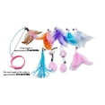 thumbnail image 2 of Cat Collar Toy, Cat Feather Neck Collar Toy with 9 Replacement Refills, Interactive Self Playing Toys with Bell for Indoor Kittens Small Animals,Gifts for Pets and Pet Lovers(Blue,12.8Inch), 2 of 6