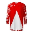 thumbnail image 5 of Pntutb Moda Mujer Chriatmas Impreso Camiseta 3/4 Mangas Blusa Cuello Redondo Casual tops Pntutb Pntutb-607, 5 of 5