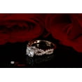 thumbnail image 2 of 1.36 ct Round Cut Real Genuine Natural Diamond VS1-VS2 I-J 18K Rose White Gold Promise Wedding Statement Engagement Designer Ring W/ Crystal side stones size 8, 2 of 7