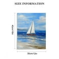thumbnail image 3 of ZFLMY Sailboat Beach Painting Canvas Prints Modern Wall Art Home Decor for Living Room Bedroom Office 12x16in, 3 of 5