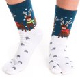 thumbnail image 2 of 1 Pair - V-Toe Flip Flop Tabi Socks - Reindeer Pattern by V-Toe Socks, Inc, 2 of 3