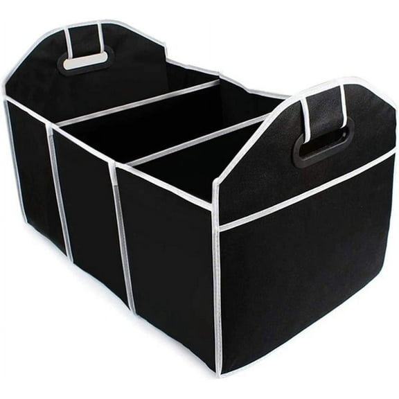 Black Large Foldable Box Trunk Organizer Moving Container Shopping Basket Car Camping