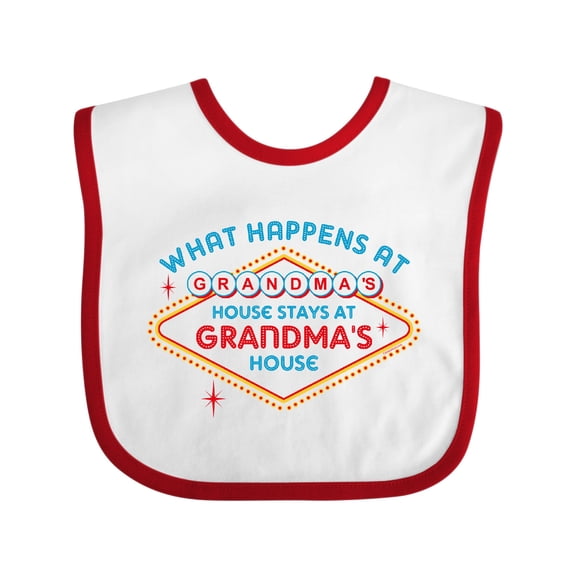 Inktastic Las Vegas Stays at Grandma's Boys or Girls Baby Bib