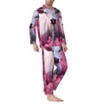 thumbnail image 2 of Fotbe Flower Field Cow Pijama de Hombre con Estampado de Manga Larga, Conjunto de 2 Piezas, Ropa de Dormir Suave y Cómoda con Bolsillos-XX-Large, 2 of 7