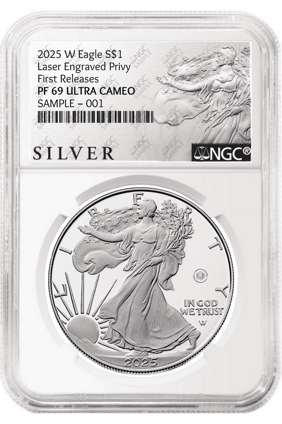 2025 W Proof American Silver Eagle with Laser Engraved Privy NGC PF69 First Releases ALS