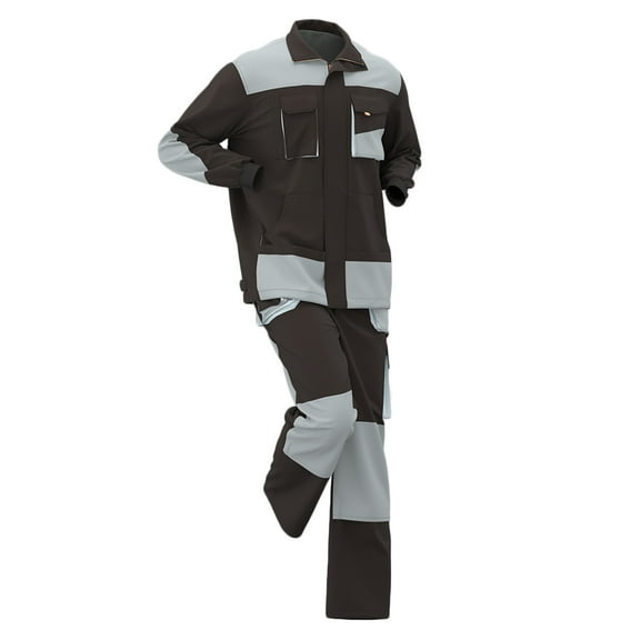 2 Piece Set for Men Outdoor Work Long Sleeve Shirt and Pants with Pockets Workwear Outfits Sets, 2XL