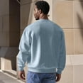 thumbnail image 4 of Zimjoy Mens Sweatshirt Casual Long Sleeve Mens Crewneck Sweatshirts Fashion Solid Plain Pullover Cotton Blend Warm Fall Clothes, Light Blue 3XL, 4 of 4
