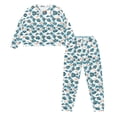 thumbnail image 4 of SCRAWLGOD Flower Pajamas for Women Set of 2 Pjs Women Long Sleeve Tops and Pants Crewneck Ladies Pj Size L Washable Womens Lounge Sets with Pockets, 4 of 7