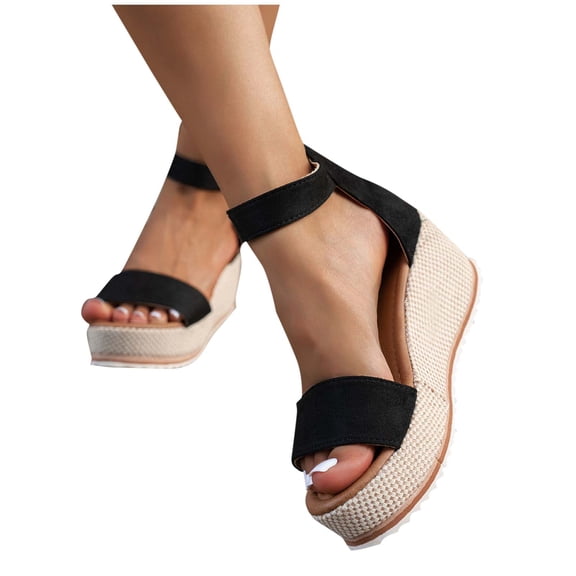 purcolt Womens Wedge Sandals Open Toe Ankle Strap Buckle High Heels Platform Sandals Casual Summer Beach Shoes for Dressy Wedding