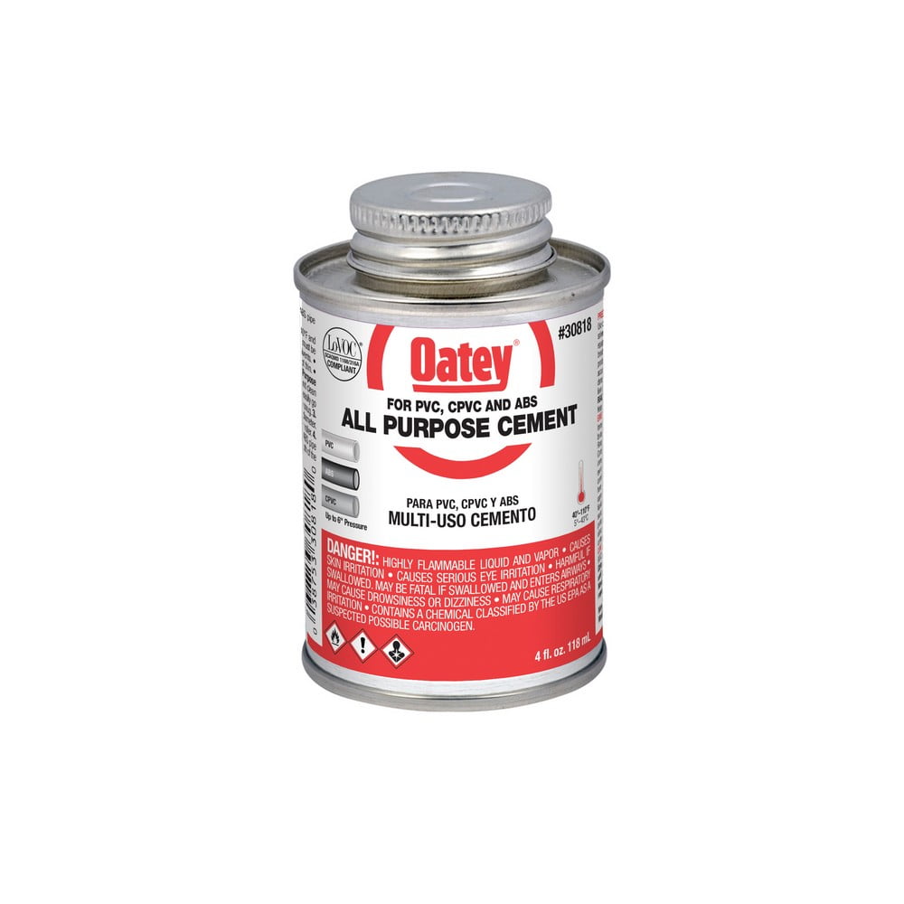 Oatey 4 Oz All Purpose Abs Pvc And Cpvc Clear Cement Walmart Com Walmart Com