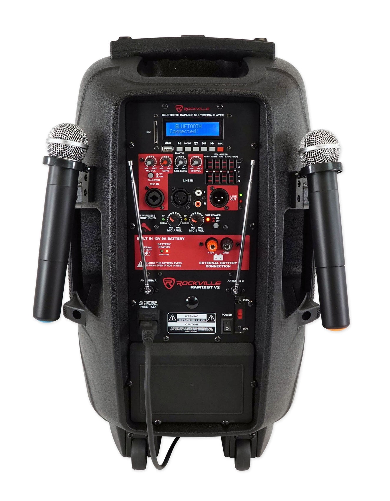 Rockville 12" Portable YouTube Karaoke Machine/System w/ 4 Mics See Description!