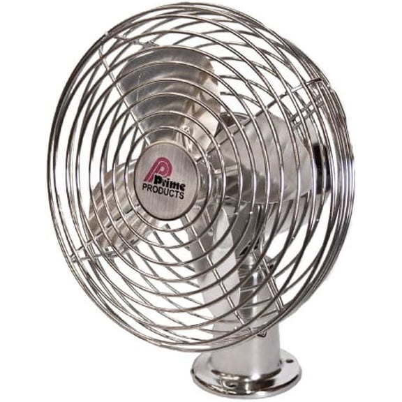 12 Volt Chrome RV 12v Fan Metal RV Cab Fan (2 Speed Settings)