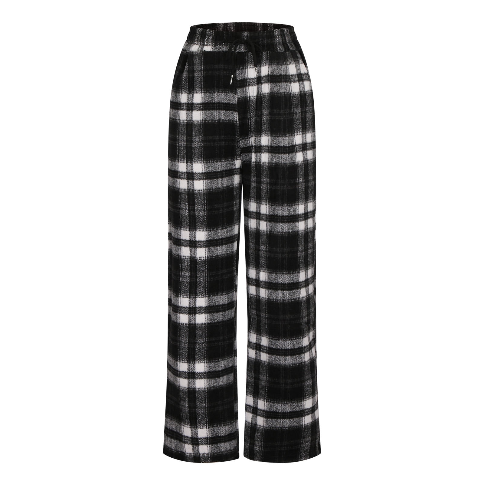 WCMZJ Womens Casual Plaid Baggy Jeans High Waisted Goth