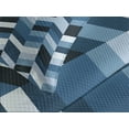 thumbnail image 4 of Ambesonne Slate Blue Quilted Bedspread Set 3 Pcs, Zigzag Twisty Lines, Queen Size, Dark Slate Blue, 4 of 5