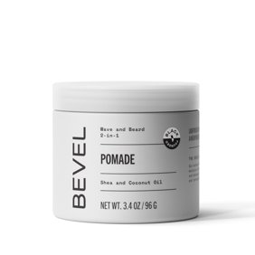 Bevel Men's Hair Pomade with Shea and Coconut Oil, for Waves and Beards, 3.4oz
