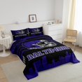 thumbnail image 4 of Erosebridal American Football City Bedding Queen Comforter Set,Baltimore Down Comforter,purple Rugby Helmet Bedding Sets Queen with Comforter For Boys,Lightweight Room Decoration Reversible,3 Pieces, 4 of 8