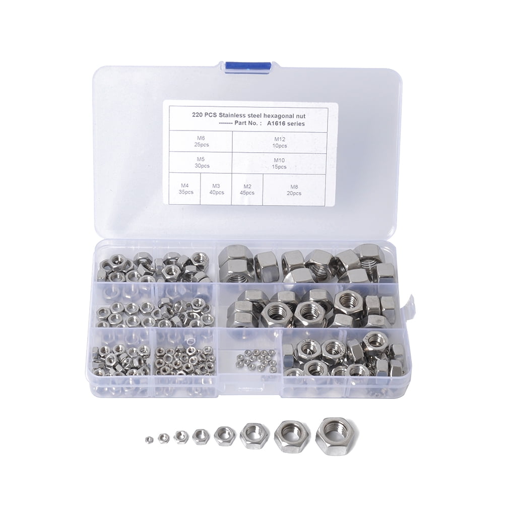 Assorted M6 M8 Metric 8.8 High Tensile Set Screw Bolts Full Nuts Washers 220pcs 