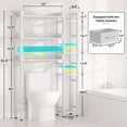 thumbnail image 3 of Over The Toilet Storage with  Bathroom Organizer with Adjustable Shelf, Freestanding Space Saver Storage Rack Above Toilet Stand with 4 Hooks for, Restroom, Laundry, 3 of 16