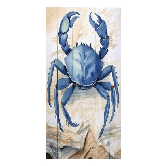 RKSupls Blue Crab Seaweed Watercolor Microfiber Beach Towel Absorbent Compact Towels for Swimming Pool Beach Travel Things for Vacation Essentials Adult Gift,61.4×30.3Inch