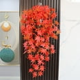 thumbnail image 1 of Birdeem Thanksgiving Decorations for Home, Thanksgiving Maple Leaf Tree Hanging Simulation Decoration Green Plant Wall Hanging Simulation 5 Pronged Maple Leaf Wall Hanging Rattan, 1 of 6