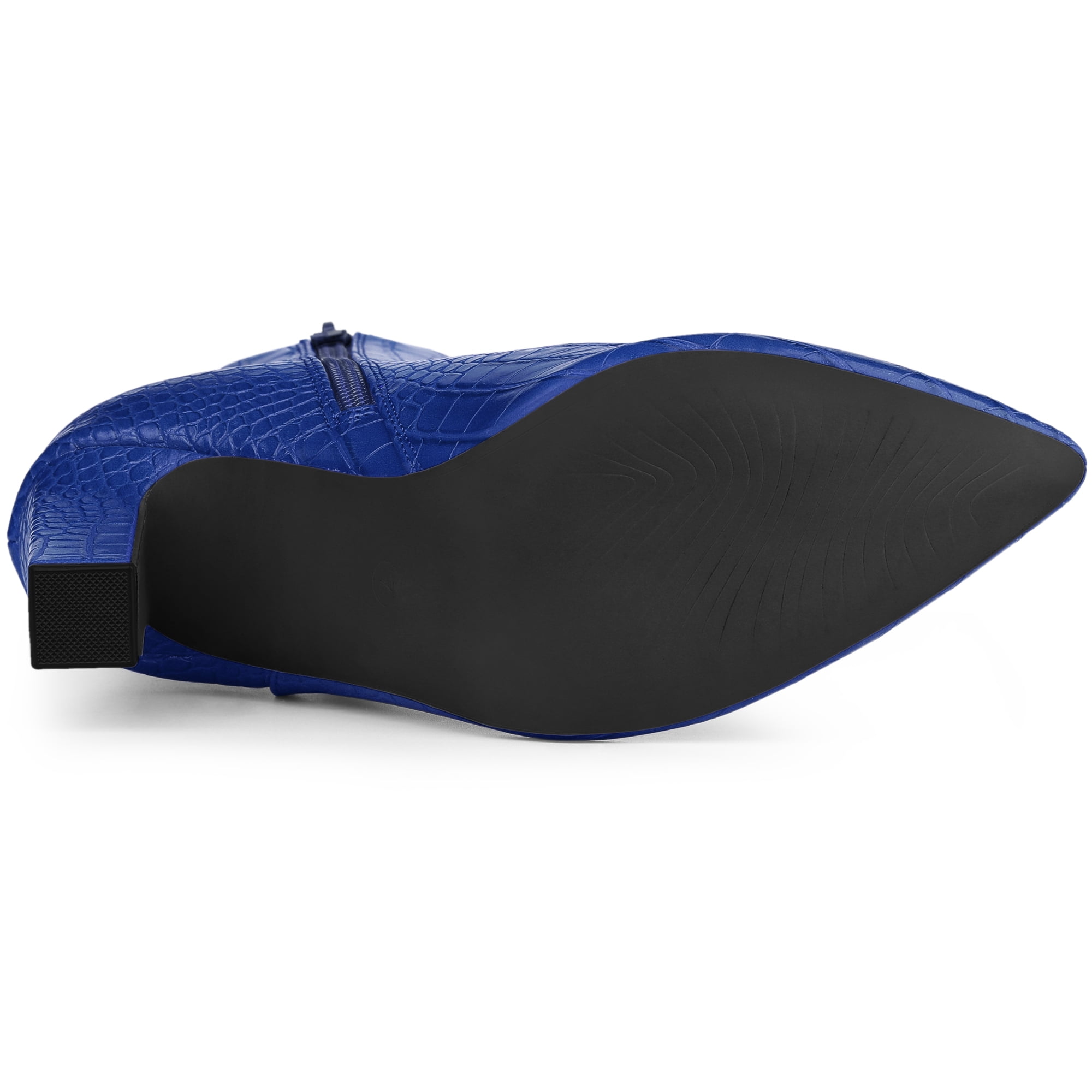 DARING DIVA Women's Pointy Toe Block High Heels Ankle Boots Royal Blue 9