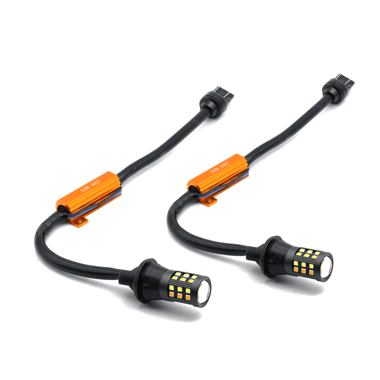 Xotic Tech Switchback LED Turn Signal Bulbs 7444 7443 – Dual Color White/Amber DRL Parking Lights (2 Pack)