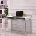 thumbnail image 2 of Work Surface Office Desk with 2 Compartments and Tubular Metal Frame, White and Chrome,Office Workstation, 2 of 6
