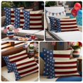 thumbnail image 4 of 2 Pack Outdoor Waterproof Throw Pillows,Independence Day Stars and Stripes Decorative Square Pillow Case Patio Pillows for Chair Couch Sofa 16x16in, 4 of 9