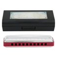 thumbnail image 1 of Blues Harmonica 10‑Hole Mouthorgan A Key Portable Beginner Gift Wind Instrument Waterproof(Red ), 1 of 4