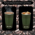 thumbnail image 6 of Aquaphile Vacuum Insulated Coffee Travel Mug Double Walled Reusable Tumbler Cups Green 12 Fluid Ounces, 6 of 8