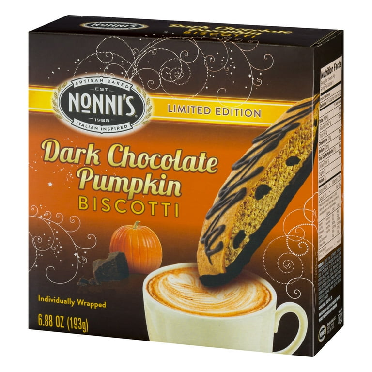 Nonni's Limited Edition Dark Chocolate Pumpkin Biscotti - 8 CT
