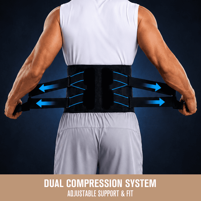 Copper Fit Dual Action Back Brace, Black, 30"-50" Waist photo 4