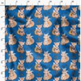 thumbnail image 3 of Soimoi Blue Poly Georgette Fabric Cat & Fox Kids Decor Fabric Printed Yard 42 Inch Wide, 3 of 6