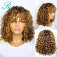 thumbnail image 2 of Ombre Honey Blonde Jerry Curly Bob Cut No Lace Human Hair, 2 of 11