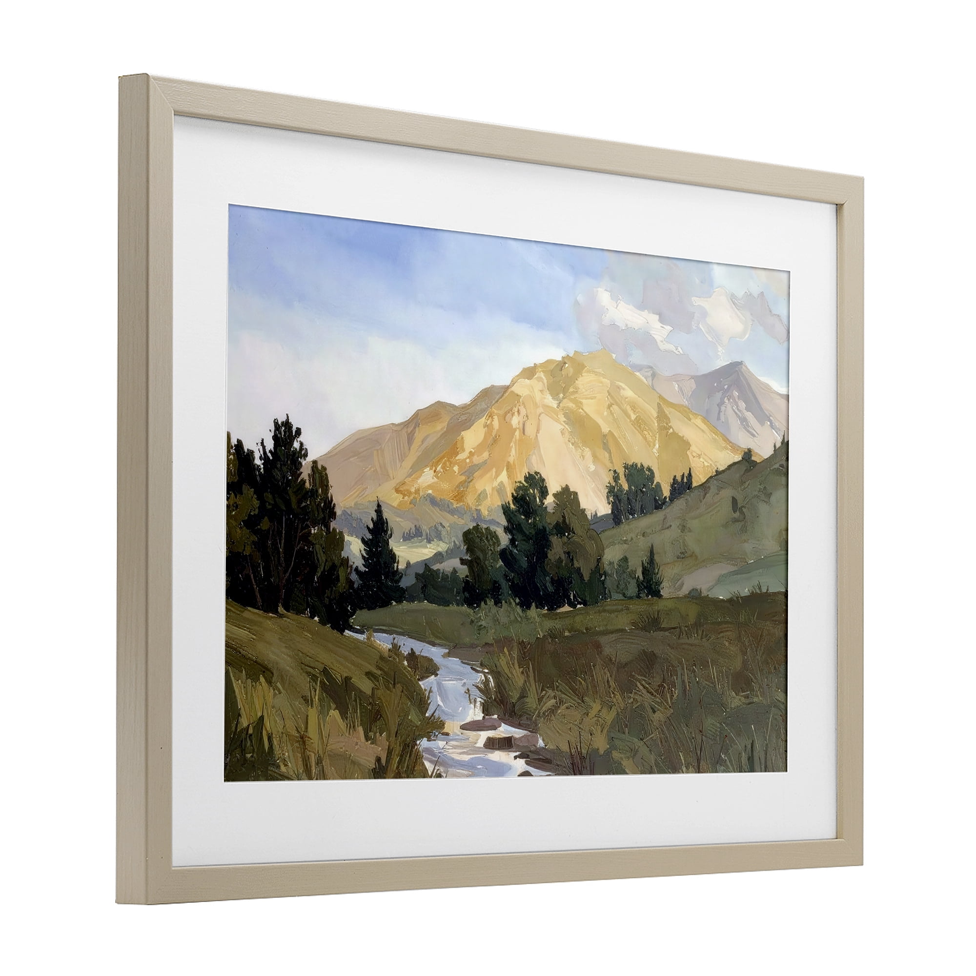 Stupell Industries Mountain Divide Valley Birch Framed Print Under Glass, design by Alonza Saunders