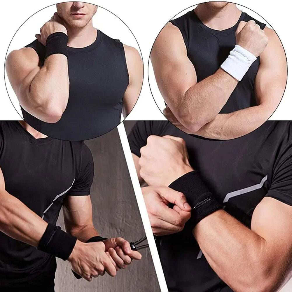 Paire De Bandaux De Poignet Avec Poche Zippée - Sport, Running, Randonnée - Unisexe