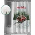 thumbnail image 4 of Merry Christmas Red Truck Shower Curtain, 66" x 72", Forest Xmas Tree Present Winter Snow Waterproof Bathroom Curtain Washable Shower Curtain Set with 12 Hooks, 4 of 6