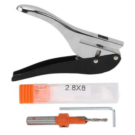 

Hole Punch 8mm Steel Accurate Positioning Slip Resistant Mini Portable Hole Punching Plier 8mm / 0.3in Sealing Skin Punching Pliers 2.8x8mm / 0.1x0.3in Countersink Drill