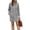 Gray, variant on Ozmmyan Womens Hoodie Dress for Womens Long Sleeve Half Zip Pullover Sweatshirt Tunic with Kangaroo Pocket Solid Color Fall Winter Casual