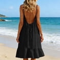 thumbnail image 6 of Dazajoo Womens Mini Linen Dress Summer Casual Backless Cami Dresses Flowy Cute Sleeveless Sundress,Black,S, 6 of 9