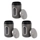 thumbnail image 1 of Juego De Botes De Cocina De 3 Piezas De Acero Inoxidable Para Café, Té, Azúcar, Carrito Transparente Con Tapas, Contenedores De Almacenamiento De Cocina, Latas, Organizador De, 1 of 7