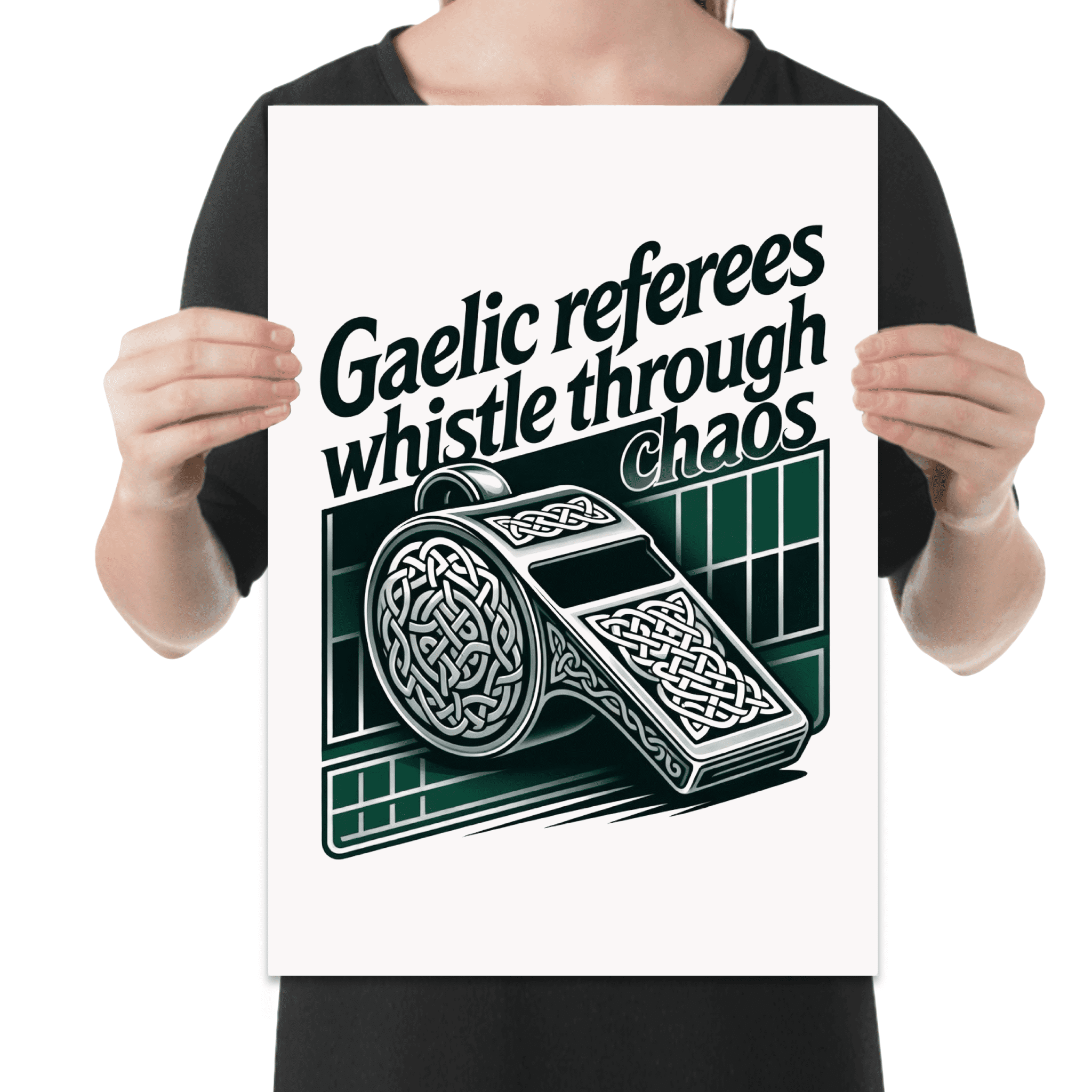Sporty Referee Wall Art - Gaelic Sports Enthusiast - 13x19 Poster Print