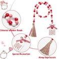 thumbnail image 3 of 2ooya Wood Beads Garland 41.2 Inch Rustic Red Pink Wood Bead with Jute Rope Plaid Love Tag Farmhouse Wood Beads Tiered Tray Dcor for Proposal Wedding Party, 3 of 5