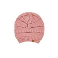 thumbnail image 6 of Wrapables Winter Warm Chunky Cable Knit Infinity Scarf and Beanie Set, Pink, 6 of 7